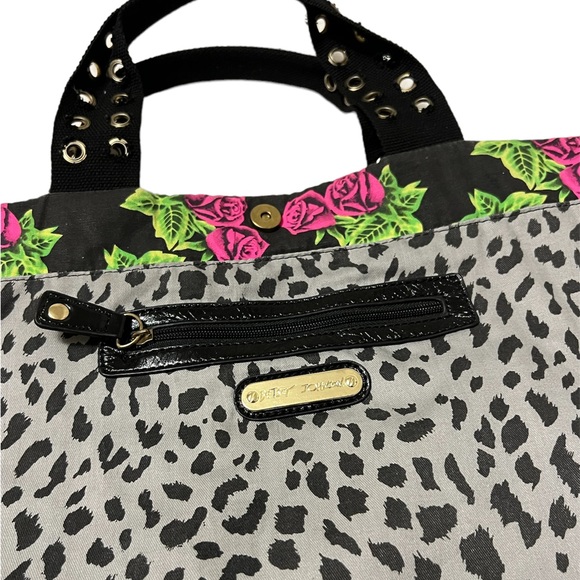 Betsey Johnson Reversible Floral/Cheetah Tote Bag - Picture 8 of 12